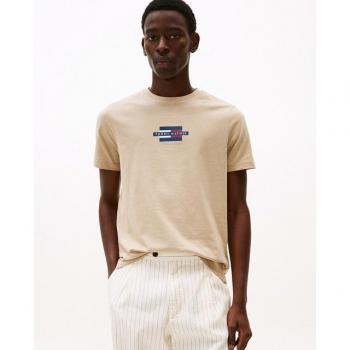 Tommy Hilfiger T-Shirt Flag Box in Beige, Regular Fit