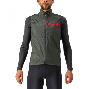 Castelli Gilet Squadra Verde Militare/Rosso XXXL