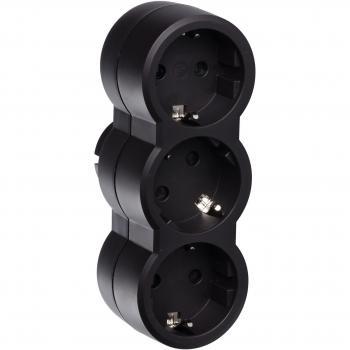 Ladrón de Enchufe Triple en Negro (Legrand 50512)