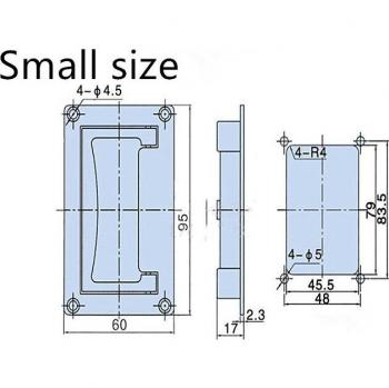 Rectangle Shaped Recessed Folding Pull Handle Grip