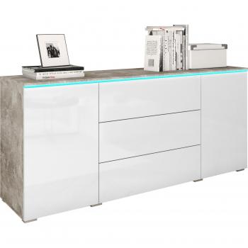 Inosign Sideboard VERA – Minimalistisch, ohne Griffe, einstellbare Fächer, optional LED