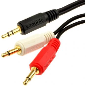 5mm Dual Mono Jack Plugs OFC Audio Cable Gold 1m