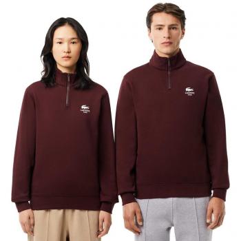 Lacoste Herren Sweatshirt Grafik-Halztasche, M, Dunkelrot