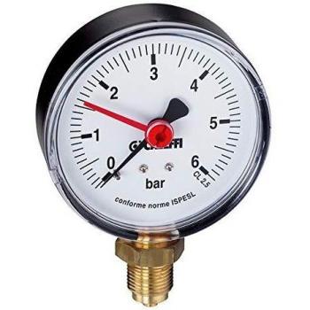 CALEFFI Manometro Bar 0–6 con attacco 1/4” e posizionamento radiale 557306