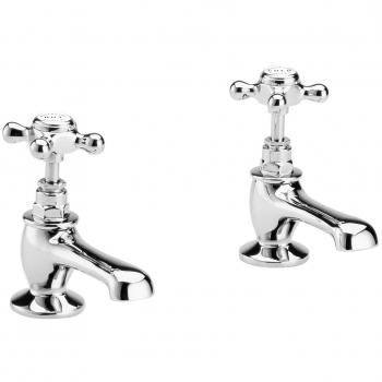 White/Chrome Crosshead Basin Taps