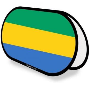 70×120cm Gabon Flag – Oval Shape, Polyester, Two‑Way Printing