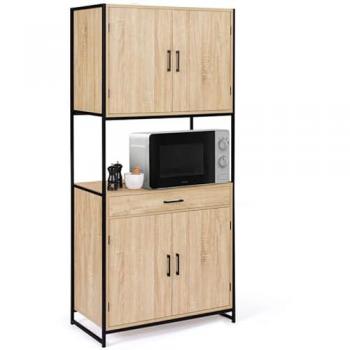 Armadio cucina Detroit 80 cm – Credenza industriale a 4 ante con cassetto