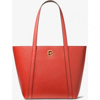 Michael Kors Red Leather Tote Bag