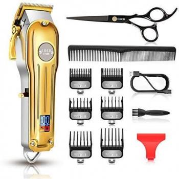 Tondeuse Cheveux Hommes avec 12 Pcs/Rechargeable/USB/Ajustable/Ecran LCD pour DIY Domicile Coiffeur