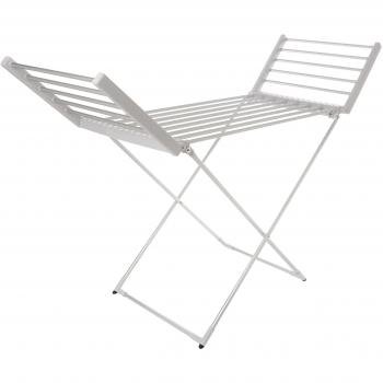 Status Portable Clothes Airer with Wings-220w-18 Heated Bars, Metal, Silver, 53x148x90 cm