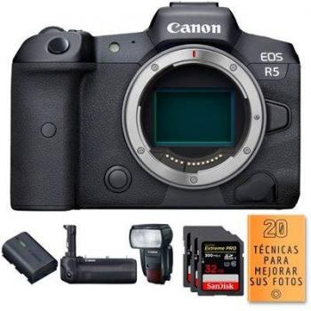 Set Canon R5 con BG-R10 y 3 Tarjetas SanDisk
