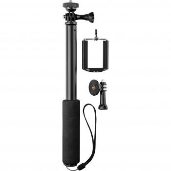Goobay Selfie-Stick für Smartphone und Action Kamera, schwarz