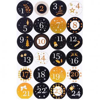 24Pcs 4.5cm Merry Christmas Number Labels for Scrapbooking