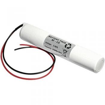 Batterie de secours 36C2500S EMMERICH, 3,6 V, 2,5 Ah, Ni-Cd avec fil