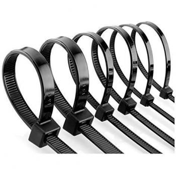 Industrial Strength Black Zip Ties 100 Pack 300mm Length
