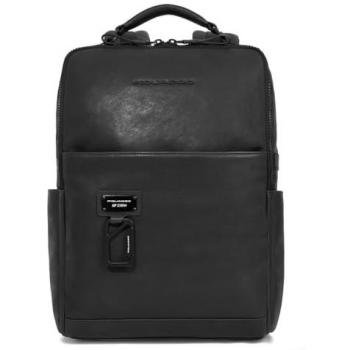 Piquadro Black Laptop and iPad Anti-Theft Backpack