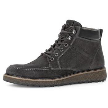 Pius Gabor Herren Schnürstiefelette Veloursleder Schwarz Flacher Absatz Wechselfußbett 44