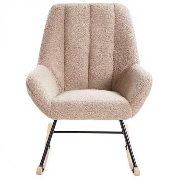 Kinno Silla Mecedora con Reposabrazos Amplios y Respaldo Beige