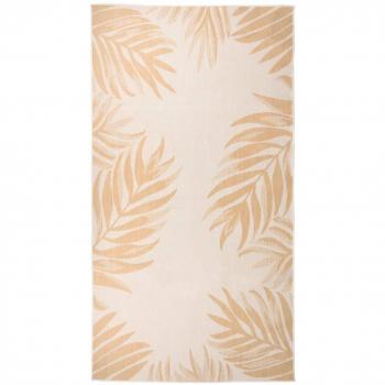 Outdoor Flatweave Rug 80x150 cm Leaf Motif vidaXL