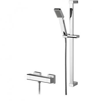 Balterley Empire Square Thermostatic Bar Valve and Rectangular Slide Rail Kit Shower Bundle