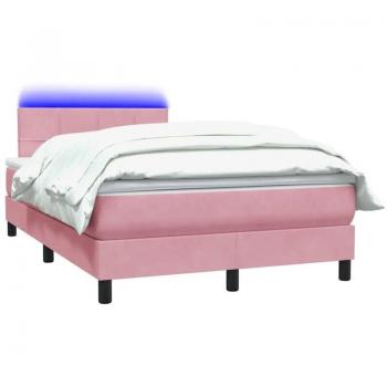 VidaXL Boxspringbett Rosa 120×210 cm – LED‑Bettwäsche