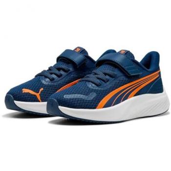 Puma Pounce Lite AC+ PS Trainer – Persian Blue/Orange Glo/White (UK Size 12 Boys & Girls)