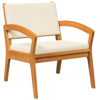 Outdoor Cream Acacia Lounge – 59.5 × 70.5 × 72.5 cm, Solid Wood Construction