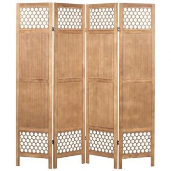 Biombo separador de ambientes 4 paneles madera clara Certosa