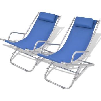 Tumbonas Reclinables Acero Azul (Dúo) – Torana