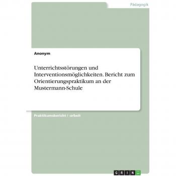 Unterrichtsstörungen und Interventionsmöglichkeiten. Bericht zum Orientierungspraktikum an der Mustermann-Schule