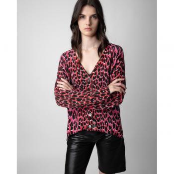 Zadig & Voltaire Women's Mirka Leopard Print Cashmere Cardigan