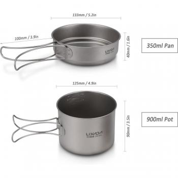 Casseroles et poêles Lixada en titane pour camping