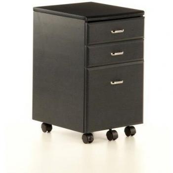 Eck-Rollcontainer Office 673800 – 3 Schubladen, grau – feste Rollen