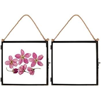 Spring-Style 8x8 Metal Photo Frames – 5 Pack, Black Wall-Hanging with Rope
