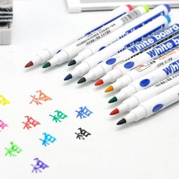 10 Colors Fine Tip Erasable Markers for Whiteboards