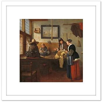 Van Brekelenkam Tailor’s Workshop 8x8 Artistic Wall Poster in Wood