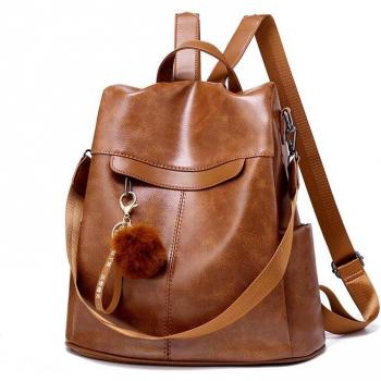 Bolsillo de ocio femenino: mochila de cuero sintético y sistema de seguridad