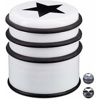 Fermaporta a Pavimento Bianco Grande 8 cm con Stella