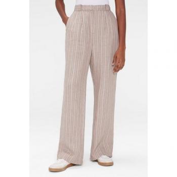 Gestreifte Leinenhose XL Damen – SENSES.THE LABEL, Beige & Weiß