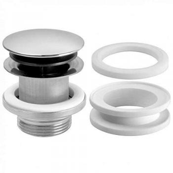 Chrome Plated 1.25” Dome Waste Container – Spring Mushroom Mechanism, Stainless Steel (CWP60‑SSP)