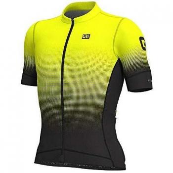 Alè Maglia Short Sleeve PR‑S: Design Dots Nero/Giallo Fluo