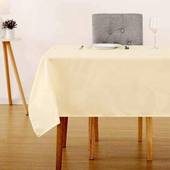 Deconovo Oxford Decorative Tablecloth Wipeable Plain Tablecloth Rectangle Water Resistant Tablecloth for Picnic 137x200cm