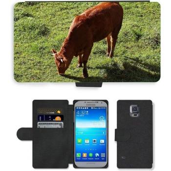 Funda de PU para smartphone Flip bolsa protección // M00114523 Vaca Vaca joven Vaquilla Raza // Samsung Galaxy S5 S V SV i9600