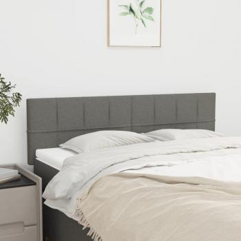 Headboard Set 2 pcs Dark Grey Fabric 72 cm