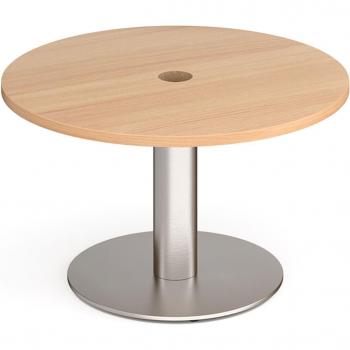 Monza 800mm Circular Coffee Table – 80mm Center Cutout, Beech Wood