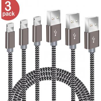 IPhone Ladekabel IceFrog 5*1.5M Nylon Lang USB Kabel für iPhone XS Max XR X 8 7 SE 6S 6 5 5C 5S Plus iPad Mini Air Pro