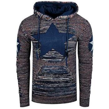 Rusty Neal Grobstrick Hoodie mit Sternenmuster M