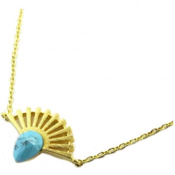 Turquoise Fan Bracelet in Silver