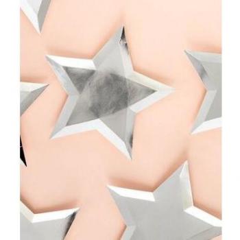 Platos de Papel con Diseño de Estrella Dorada