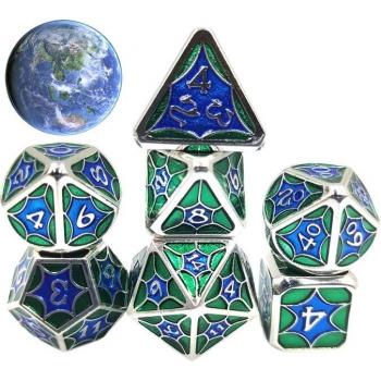 7 Dados Poliédricos de Metal D20 D12 D10 D8 D6 D4 para Juegos de Rol